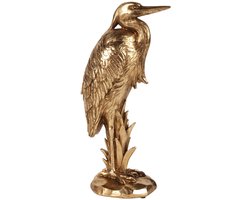Baroque - Decoratief beeld of figuur - Beeld Reiger 24,5 cm - Goud - Resin - 24.5x7.5x12 - Polyresin