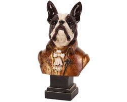 Baroque - Decoratief beeld of figuur - Buste Beeld Hond 27,5 cm - Goud - Resin - 27.5x14x11 - polyresin