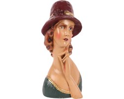 Baroque - Decoratief beeld of figuur - Buste Beeld Vrouw - 44,5 cm - Bruin - Resin - 44.5x20x12 - Polyresin