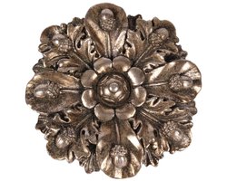Baroque - Decoratief beeld of figuur - Decoratief Wandornament 15 cm - Zilver - Resin - 15x15x3.5 - Polyresin