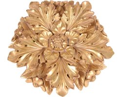 Baroque - Decoratief beeld of figuur - Decoratief Wandornament Bloem 25,5 cm - Goud - Resin - 25.5x25.5x4 - Polyresin