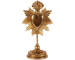 Baroque - Decoratief beeld of figuur - Kandelaar Hart 33,5 cm - Goud - Resin - 33.5x18.5x13 - Polyresin