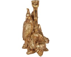 Baroque - Decoratief beeld of figuur - Kandelaar Vogel 25 cm - Goud - Resin - 25x16x13 - Polyresin