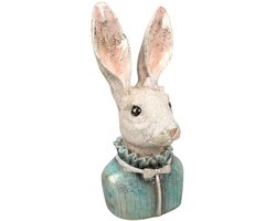 Baroque - Decoratief beeld of figuur - Konijn bust beeld resin 23 cm - 23x10x9 - Polyresin