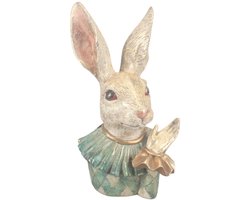 Baroque - Decoratief beeld of figuur - Konijn bust beeld resin 24 cm - 24x12x12 - Polyresin