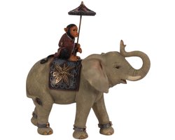 Baroque - Decoratief beeld of figuur - Olifant resin 20 cm - 19x19x7 - Polyresin