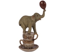 Baroque - Decoratief beeld of figuur - Olifant resin 21 cm - 20x14x9 - Polyresin