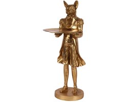 Baroque - Decoratief beeld of figuur - Vos met Dienblad 54,5 cm - Goud - Resin - 54.5x30x20 - Polyresin