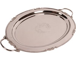 Baroque - Decoratief dienblad - Dienblad met Handvat 49 cm - Zilver - Koper - 3x49x32 - Brass