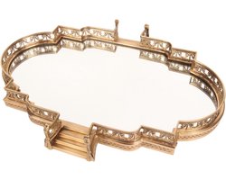 Baroque - Decoratief dienblad - Dienblad spiegel koper 57 cm - 8x41x57 - Brass+glass