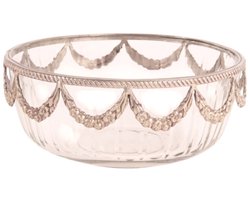 Baroque - Decoratieve schaal - Bonbonnière 20 cm - Zilver - Koper / Glas - 6x20x20 - Brass+glass