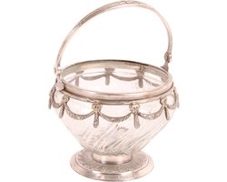 Baroque - Decoratieve schaal - Bonbonnière koper 11 cm - 9x11x11 - Brass+glass