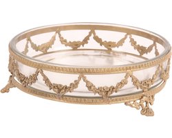 Baroque - Decoratieve schaal - Bonbonnière koper 17 cm - 5x17x17 - Brass+glass
