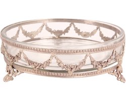 Baroque - Decoratieve schaal - Bonbonnière koper 17 cm - 5x17x17 - Brass+glass