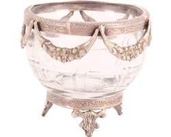 Baroque - Decoratieve schaal - Bonbonnière koper 9 cm - 8x9x9 - Brass+glass