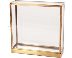 Baroque - Decoratieve schaal - Display Box 35 cm - Goud - Koper / Glas - 35x35x10 - Brass+glass