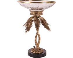 Baroque - Decoratieve schaal - Schaal glas/koper 54 cm - 54x35x35 - Brass