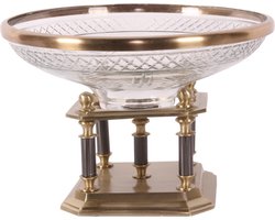 Baroque - Decoratieve schaal - Schaal koper en glas 33 cm - 24x33x33 - Brass+glass