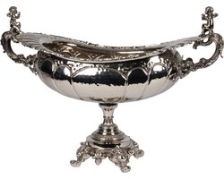 Baroque - Decoratieve schaal - Schaal met Handvat 75x41 cm - Zilver - Messing - 52x75x41 - Brass