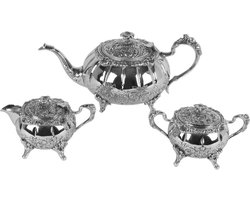 Baroque - Decoratieve schaal - Tafelgerei theeservies koper SET/3 - 14.5x30x17 - Brass