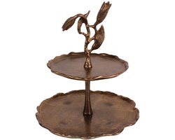 Baroque Etagère Taartplateau gold/brons - 36x30x30cm - Aluminium