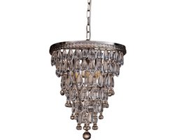 Baroque - Kroonluchter - Kroonluchter Kensington 40 cm - Zilver - IJzer & Glas - 40x30x33 - Iron+glass