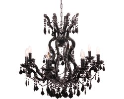 Baroque - Kroonluchter - Kroonluchter Maria Theresa 78 cm - Zwart - Ijzer & Glass - 78x73x73 - Iron+glass