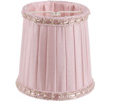 Baroque - Lampenkap - Lampenkap Victorian Clip-On Mini 8 cm - Roze - Stof - 8x8x8 - Fabric