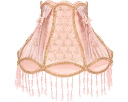 Baroque - Lampenkap - Lampenkap Victorian Dome Eye 29,5 cm - Roze - Stof - 21x29.5x29.5 - Fabric
