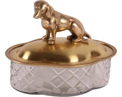 Baroque - Opberger - Deco opbergdoos koper 17 cm - 12x17x12 - Brass+glass
