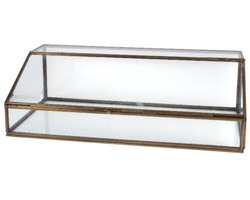 Baroque - Opberger - Display Box 15 cm - Goud - Koper / Glas - 15x50x25 - Brass