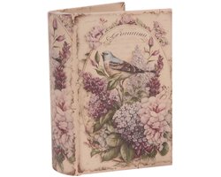 Baroque - Opberger - Opbergboek Bloemen 15 cm - Paars - 15x10x3.5 - PU Leather