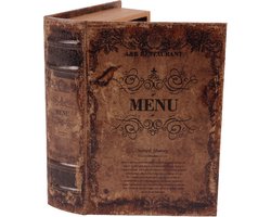 Baroque - Opberger - Opbergboek Menu 23 cm - Bruin - 23x16.5x5.5 - PU Leather