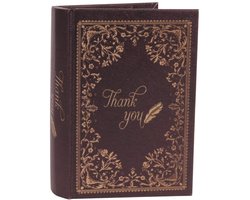 Baroque - Opberger - Opbergboek Thank You 20 cm - Zwart - 20x14x4 - PU Leather