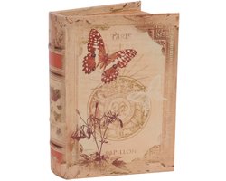 Baroque - Opberger - Opbergboek Vlinder 20 cm - Beige - 20x14x4 - PU Leather