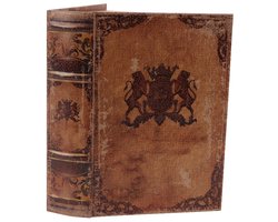 Baroque - Opberger - Opbergboek Wapenschild 27 cm - Bruin - 27x19x6.5 - PU Leather
