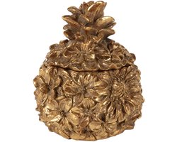 Baroque - Opberger - Opbergdoosje Bloemen 12,5 cm - Goud - Resin - 12.5x10.5x10.5 - Polyresin