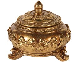 Baroque - Opberger - Opbergdoosje Strikjes 10 cm - Goud - Resin - 10x11.5x11.5 - Polyresin