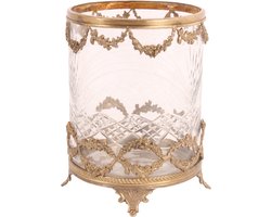 Baroque - Windlicht - Windlicht 18 cm - Goud - Koper / Glas - 18x13x13 - Brass+glass