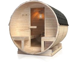 Barrelsauna Spitsbergen - Incl. Saunakachel - 2-6 Personen - 185x220x190 cm