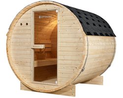 Barrelsauna Spitsbergen - Incl. saunakachel - Ø 190 cm - 3,6 - 8 kW - 2 tot 6 personen - 191x193x180 cm