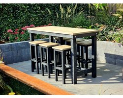 Barset 6 persoons 7 Delig bartafel met 6 krukken | Gerecycled Kunststof