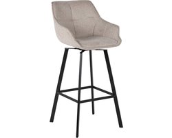Barstoel Beige - Draaibaar - Zithoogte 65cm - Stoel Shannon - Giga Meubel - Set van 2