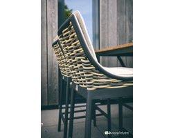 Barstoel Milou 62 Natuur Grijs Zwart Aluminium RVS Stoel Tuin Applebee