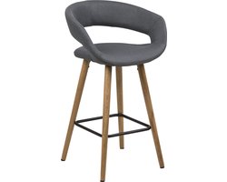 Barstoel 'Pia' (zithoogte 65,5 cm), kleur donkergrijs
