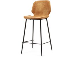 Barstoel Seashell | BY-BOO-Cognac - barstoelen set van 2
