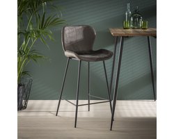 Barstoel - set van 4 - Gael - Velvet - Antraciet - zithoogte 67cm
