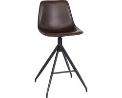Barstoel Zonder Armleuning - Bruin Kunstleer - Zithoogte 65cm - House Nordic - Set van 2