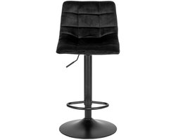 Barstoel Zwart - 43x43x88-108cm - Retro/Vintage - Gewicht 6kg