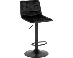 Barstoel Zwart - 43x43x88-108cm - Retro/Vintage - Gewicht 6kg - Set van 2